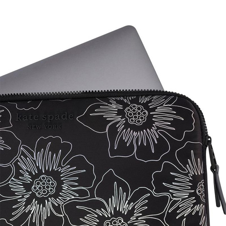 Kate Spade New York Puffer Sleeve - MacBook Pro 14" / Notebook 14" borító (Hollyhock Iridescent Black)