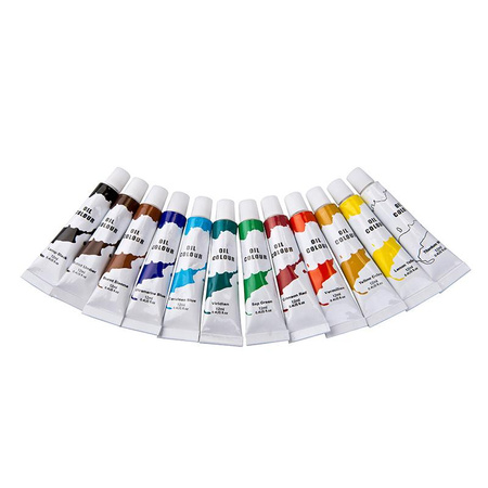 Oil paints in 12 ml tubes 12 colors