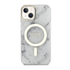 Guess Marble MagSafe - Case for iPhone 14 Plus (White)