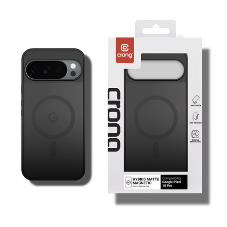 Crong Hybrid Matte Magnetic - kryt MagSafe pro Google Pixel 10 Pro XL (černý)