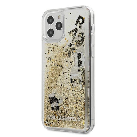 Karl Lagerfeld Glitter Liquid Floating Charms - iPhone 12 / iPhone 12 Pro Tasche (Gold Floating Charms)