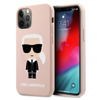 Karl Lagerfeld Fullbody Silicone Iconic - pouzdro pro iPhone 12 / 12 Pro (světle růžové)