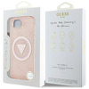 Guess IML Metal Glitter 4G Circle Triangle MagSafe - pouzdro pro iPhone 16e (růžové)