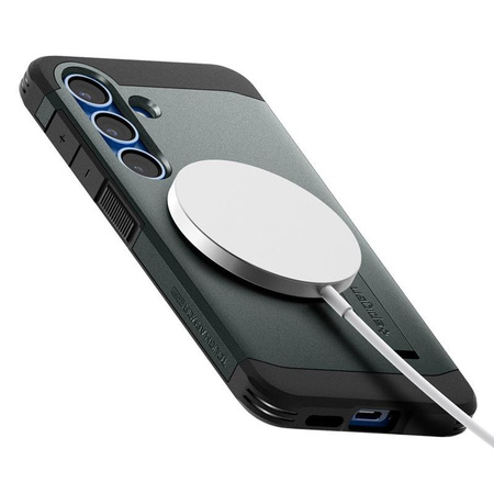 Spigen Tough Armor MagSafe - étui pour Samsung Galaxy S25+ (Abyss Green)