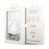 Guess Liquid Glitter Marble - iPhone 14 Pro Max Tasche (Weiß)