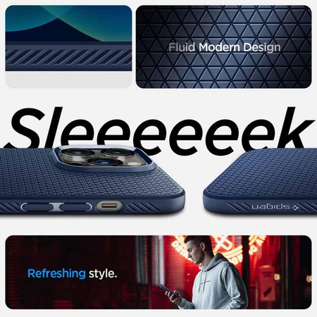 Spigen Liquid Air - tok iPhone 14 Pro készülékhez (sötétkék)