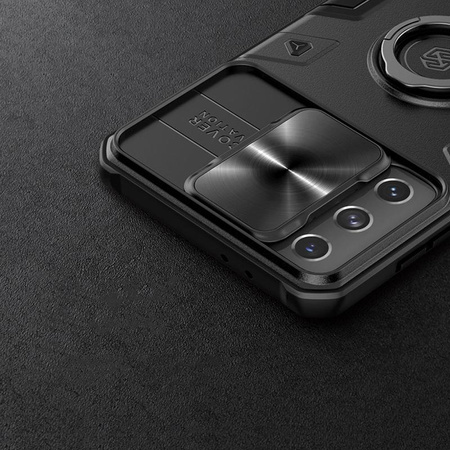 Nillkin CamShield Armor - Samsung Galaxy S21+ tok kamerafedéllel (fekete)