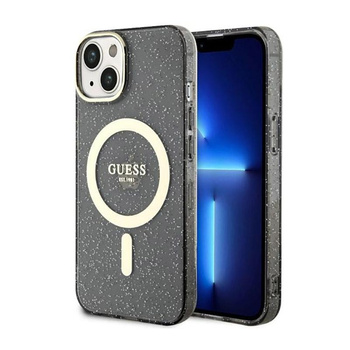 Guess Glitter Gold MagSafe - Schutzhülle für iPhone 14 Plus (Schwarz)
