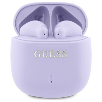 Guess Printed Classic Logo - TWS Casque Bluetooth + étui de chargement (violet)