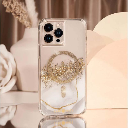 Case-Mate Karat MagSafe - iPhone 14 Pro Max Case Decorated with Gold (Marble)