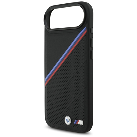 BMW M Tricolor Metal Logo MagSafe - iPhone Air Hülle (Schwarz)