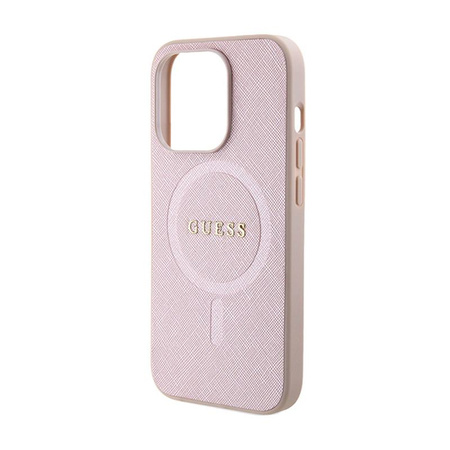 Guess Saffiano MagSafe - iPhone 15 Pro Max Tasche (rosa)