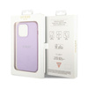 Guess Saffiano Metal Logo Stripes - Etui iPhone 14 Pro Max (liliowy)