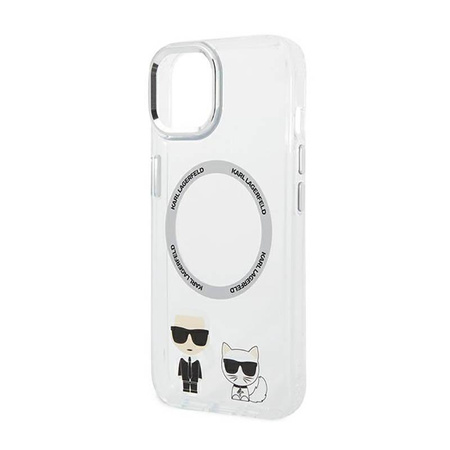 Karl Lagerfeld Karl & Choupette Aluminium MagSafe - iPhone 14 Tasche (Transparent)