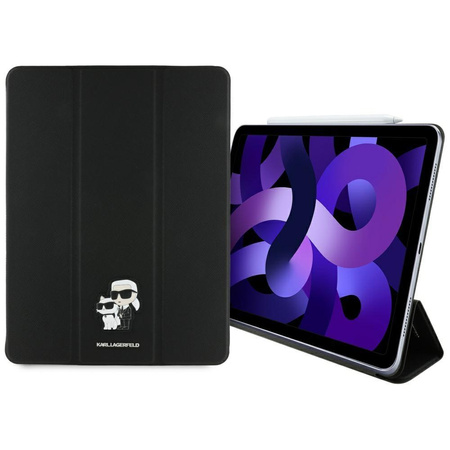 Karl Lagerfeld Book Cover Saffiano mágneses Karl & Choupette - iPad Air 13" M3 (2025) / iPad Air 13" M2 (2024) tok (fekete)