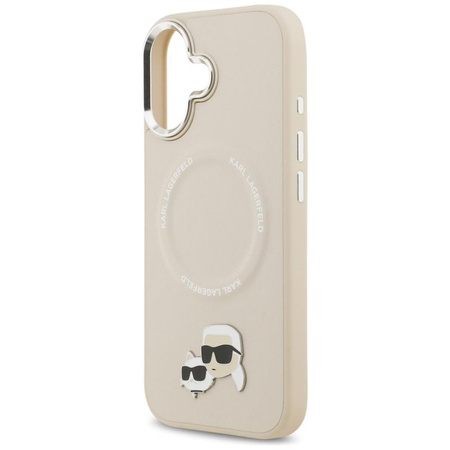 ETUI DO IPHONE 17 do MAGSAFE KARL LAGERFELD ORYGINALNE BEŻOWE SKÓRZANE CASE