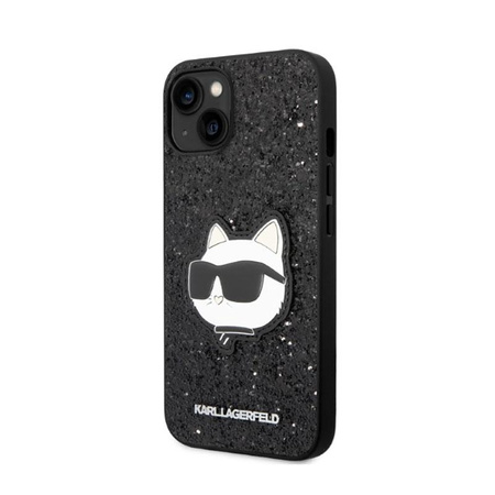 Karl Lagerfeld NFT Glitter Choupette Patch - pouzdro pro iPhone 14 (černé)