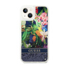 Guess Liquid Glitter Flower - Case for iPhone 14 Plus (Blue)