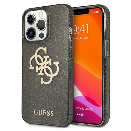 Guess Glitter 4G Big Logo - iPhone 13 Pro Max tok (fekete)