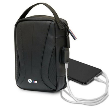 BMW Carbon&Perforated - Tasche / Organizer mit externem USB-Anschluss (schwarz)