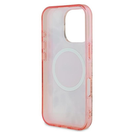 Pouzdro Guess IML Flower & Tonal Circle MagSafe - iPhone 16 Pro Max (růžové)
