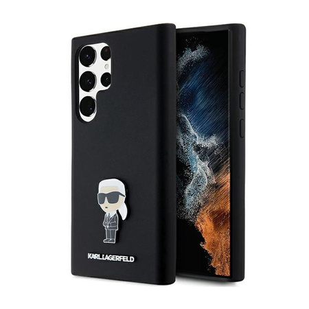 Karl Lagerfeld Silicone Ikonik Metal Pin - Etui Samsung Galaxy S24 Ultra (noir)