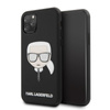 Karl Lagerfeld Iconic dombornyomott csillám tok - iPhone 11 Pro tok (fekete)