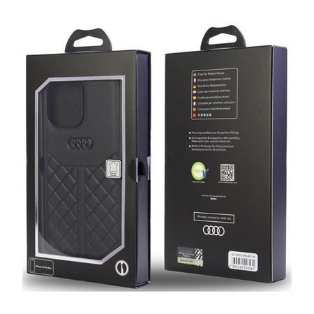 Audi Echtes Leder - iPhone 13 Pro Max Tasche (Schwarz)