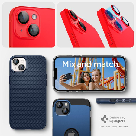 Spigen Optik.TR Camera Lens Protector - Verre de protection pour Apple iPhone 14 / iPhone 14 Plus (2 pcs) (rouge)