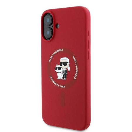 Karl Lagerfeld Silikon Karl & Choupette Ring MagSafe - iPhone 16 Plus Hülle (rot)