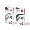 WEKOME WDC-119 Fython Series - propojovací kabel 3 v 1 USB-A na Lightning + USB-C + Micro USB PD 1,2 m (černý)
