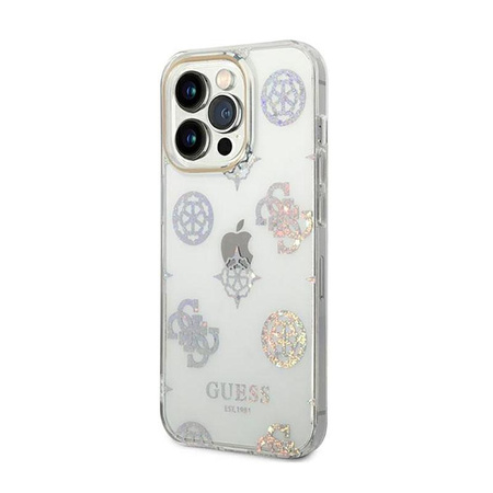 Guess Peony Glitter Case - Coque iPhone 14 Pro (Transparent)