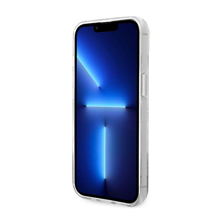 Guess 4G Stripe Script Logo Electroplated Pattern - iPhone 14 Case (pink)