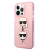 Karl Lagerfeld Glitter Karl & Choupette Head - Case for iPhone 13 Pro (Pink)