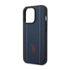 US Polo Assn Leather Stitch - Etui iPhone 14 Pro (granatowy)