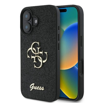 Guess Fixed Glitter Big 4G - iPhone 16 Plus tok (fekete)