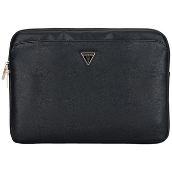 Guess Grained Zipper Pocket Triangle Logo Sleeve - 14" Notebook Case (black)