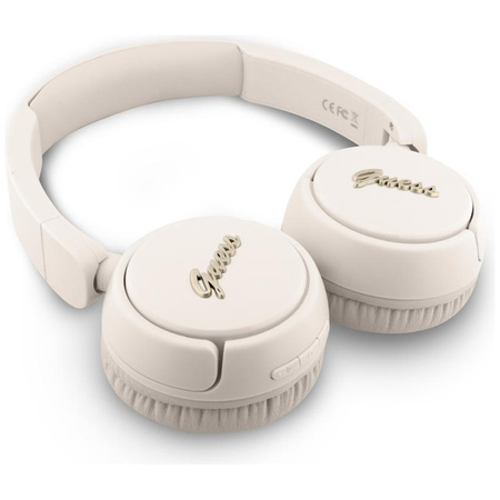 Guess Metal Logo Script - Wireless Over-Ear Headphones Bluetooth V5.3 (beige)