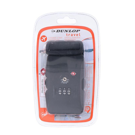 Dunlop - Bezpečnostní popruh na kufr s kódem TSA (černý)