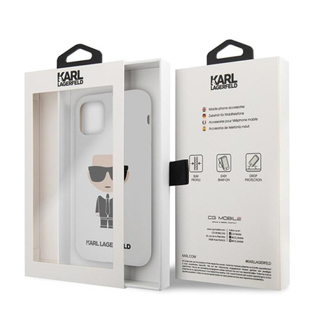 Karl Lagerfeld Fullbody Silicone Iconic - pouzdro pro iPhone 11 Pro (bílé)