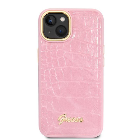 Guess Croco Collection - Tasche für iPhone 14 Plus (Pink)