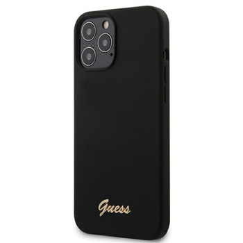Guess Silicone Script - iPhone 12 Pro Max Hülle (schwarz)