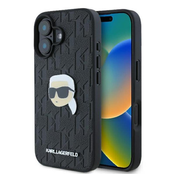 Karl Lagerfeld Monogram Karl Head Pin - iPhone 16 tok (fekete)