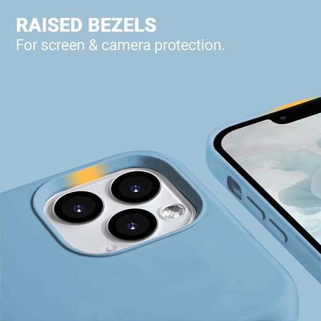 Crong Color Cover Liquid Silicone pouzdro pro iPhone 13 Pro Max (Nebesky modrá)