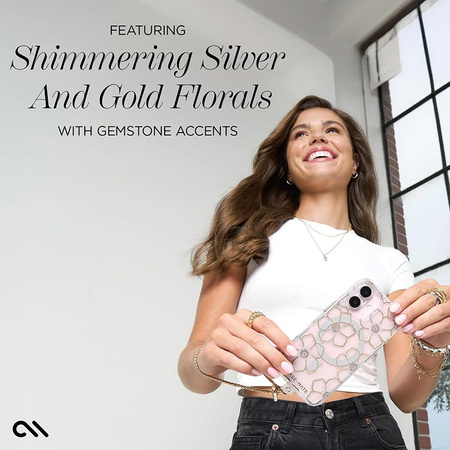 Case-Mate Floral Gems MagSafe - Pouzdro pro iPhone 16 Plus (Gold)