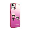 Karl Lagerfeld Gradient Ikonik Karl & Choupette - Case for iPhone 14 Plus (Pink)