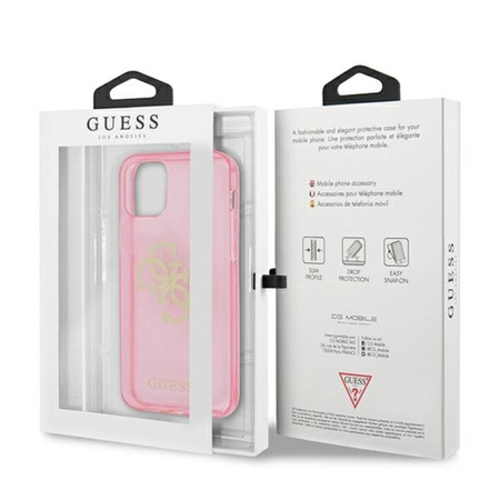 Pouzdro Guess Glitter 4G Big Logo - iPhone 12 Pro Max (růžové)