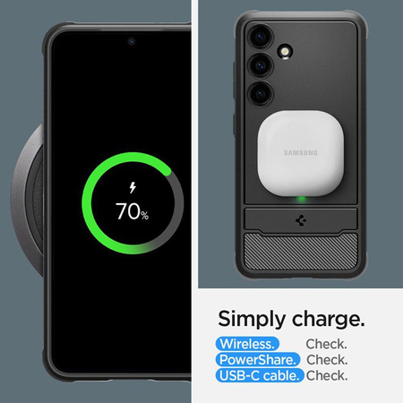 Spigen Rugged Armor - Gehäuse für Samsung Galaxy S24 (Mattschwarz)