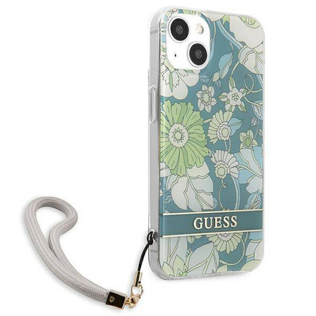 Guess Flower Cord - Cover for iPhone 13 (Green)