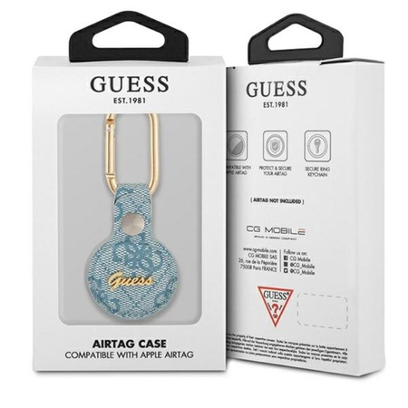 Guess 4G Vintage Script - pouzdro AirTag (modré)